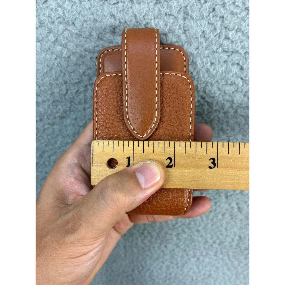 Dooney & Bourke Pebbled Cell Phone Holster Pouch Case Womens OS Brown Vintage
